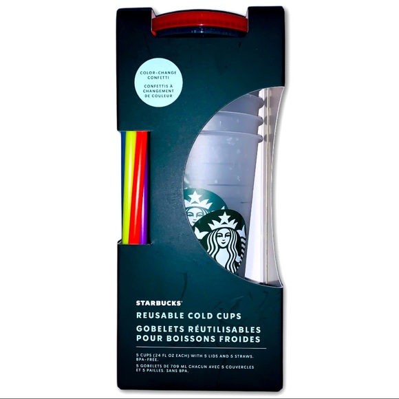 Starbucks confetti color changing cold cups 2021